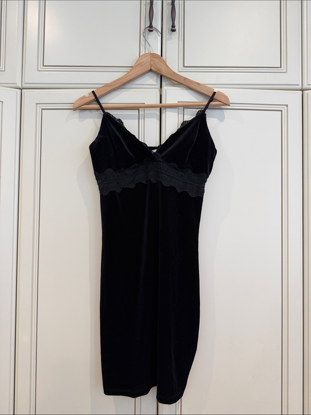 Pink Rose Black Lace-Trim Slip